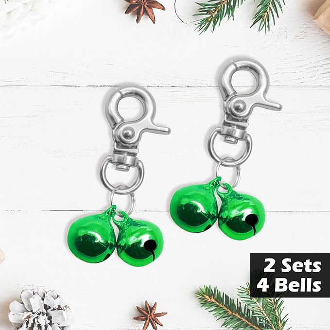 EXPAWLORER Pet Bells for Dog Cat Collar Charm - 2 Pack Cat Collar Accessories Bells Loud, Pet Jingle Ornament Training Pendant Neck Decoration, Tracker for Saving Birds, Green