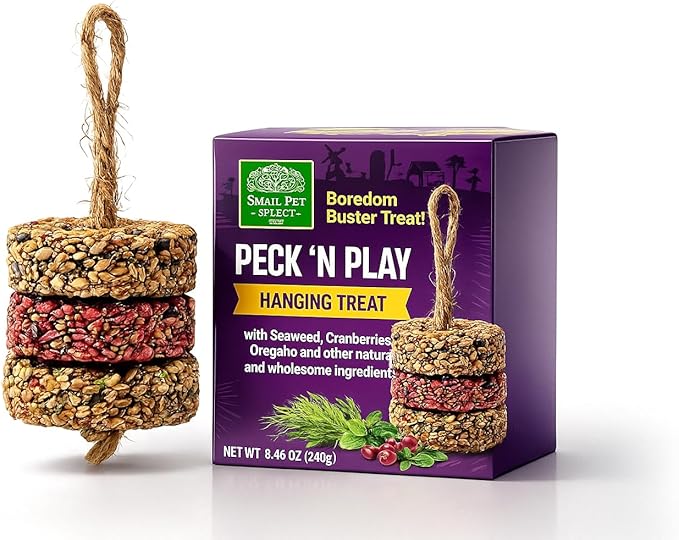 Small Pet Select - Peck 'N Play Hanging Treat, All-Natural Nutritious Enrichment Treats for Chickens