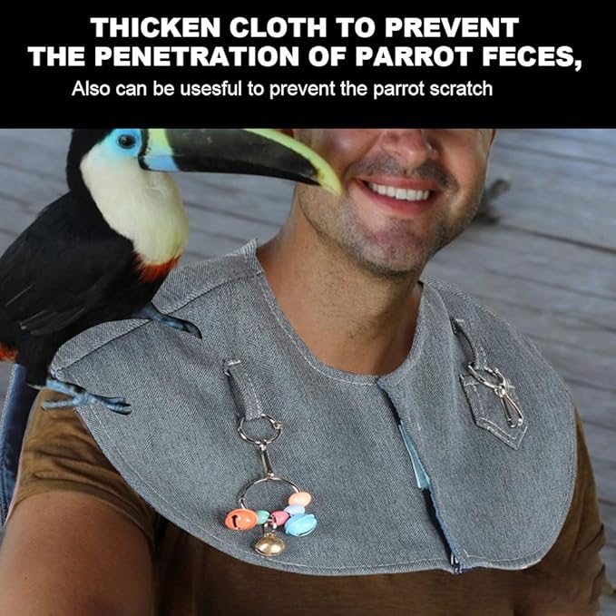 Parrot Anti-Scratch Shoulder Protector Training Shoulder Cape, Stand Shoulder Cape, 19.3x12.2in Multi-functional Pet Shoulder Pad Diaper Shawl for Small Medium Parakeets Cockatiels, Sun Conures