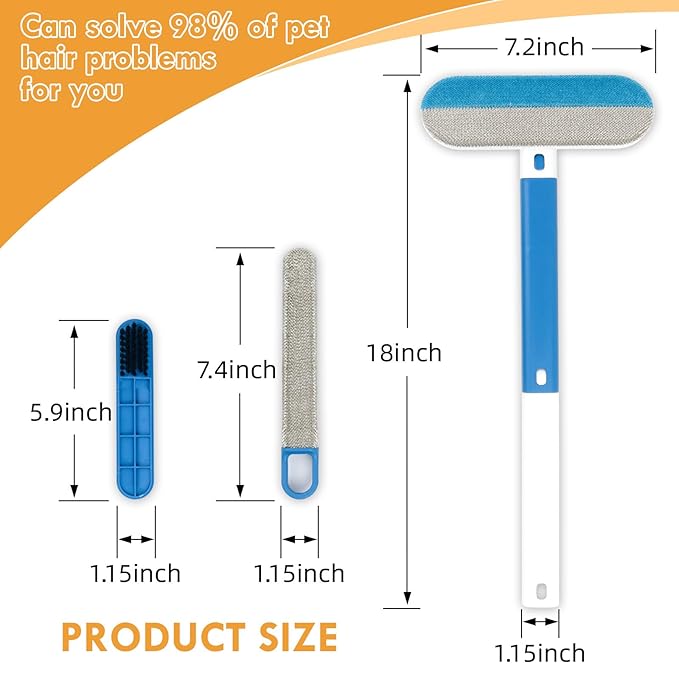 Pet Hair Remover for Couch,18 Inch, Suitable for dog and cat hair, Washable, Reusable, Suitable for Sofas Carpets Sheets and Other Furniture, Eco-friendly and durable