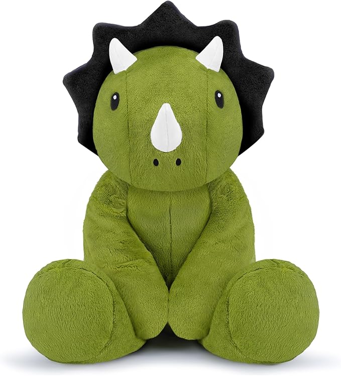 BRICHOEE Weighted Stuffed Animals, 5lbs Triceratops Plush Sensory Weighted Dinosaur Stuffed Animals, Cute Dino Plush Toy Calming Plushie Pillow Birthday Gifts for Adults Baby Kids Boys Girls