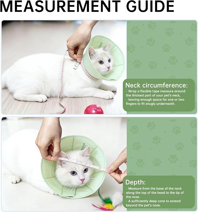 Touchdog Soft Cat Cone Collar, Waterproof Recovery Collar for Cats After Surgery, Lightweight Elizabethan Collar for Kittens, Small to Large