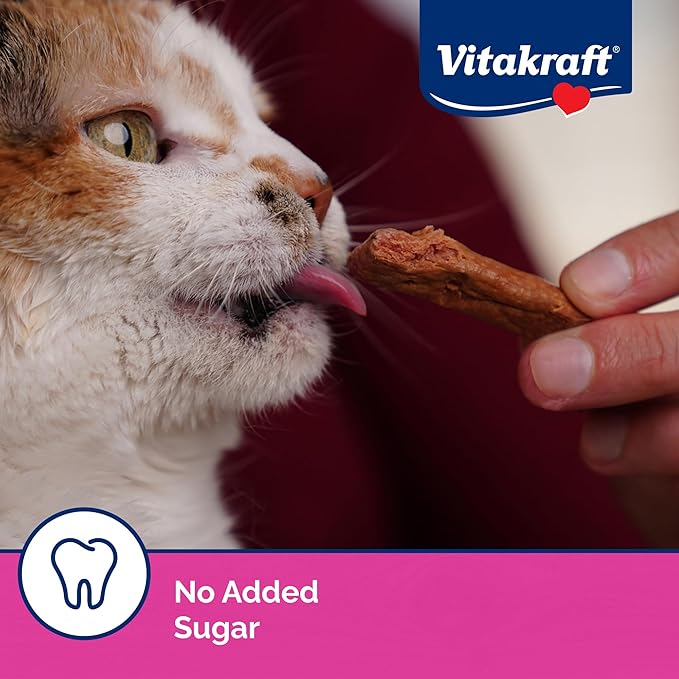 Vitakraft PurrSticks for Cats - Nutritious & Healthy Soft Cat Treats - Gently Oven Roasted Meat Sticks for Cats w/ 70% Meat - Easy-to-Serve Cat Chew Sticks (Chicken, 60 Pack)
