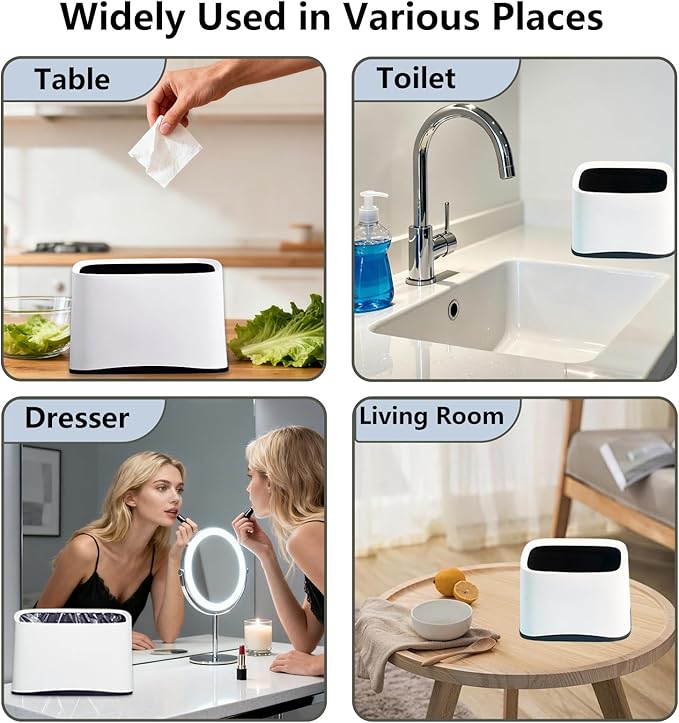 Cat Litter Scoop Holder, Universal Scooper Storage for Most Kitty Poop Shovel, Double-Layer Removable Pet Pooper Holder for Plastic/Metal Waste Scoops, Durable Fashion Desktop Trash Can, White