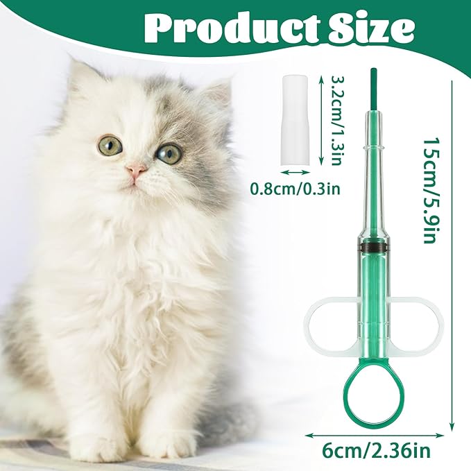 Oruola 3pcs Cat Pill Dispenser,Pet Pill Shooter,Pills Pusher for Cats Dogs with 6 Heads,Pet Feeding Dispenser Tool for Small Animal,Cat Feeding Push Pull(Red Blue Green)