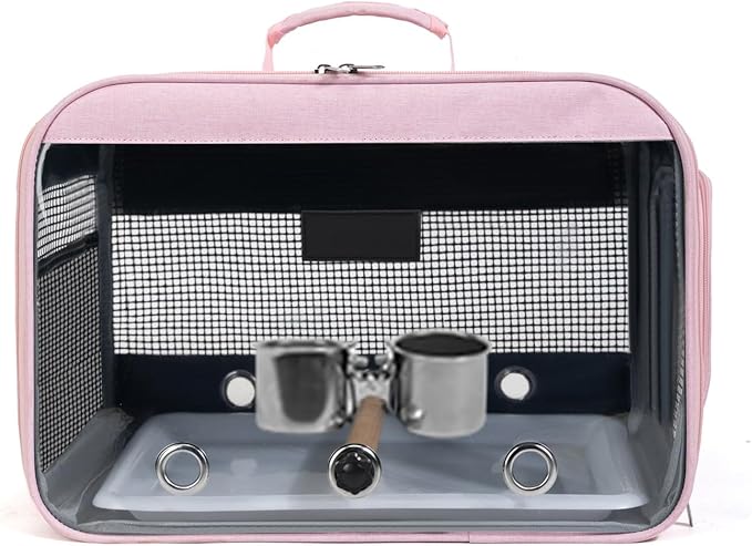 Breathable Small Avian Carrier Backpack Ideal for Short Outings with Built in Food and Water Containers Pet Bird Carrier