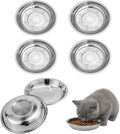 6Pcs Stainless Steel Pet Feeding Bowls, 6.1 Inches Shallow Wide Flat Cat Food Bowls, Puppy and Kitten Feeding Bowls, Whisker Fatigue Relief, Fits Elevated Bowl Stands