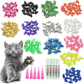 YMCCOOL 100pcs Cat Nail Caps/Tips Pet Cat kitten Paws Covers Control Paws of 10 Nails Caps and 5Pcs Adhesive Glue 5 Applicator with Instruction