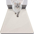 Cat Litter Box Mat - SM Small Medium Size 24 x 17 in, Water Proof, Kitty Litter Trapping Mat, Easy to Clean, Scatter Control, Odorless, Pet Supplies for Indoor Cats, Warm Beige
