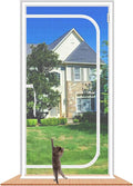 Cat Screen Door 47x87'' Reinforced Cats Resistant Mesh Screen Door with Zipper Closure, Pets Scratch Proof Screen for Living Room, Bedroom, Patio, Fits Openings 45x85''