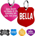 GoTags Dog Tags, Personalized Engraved Dog and Cat ID Tags for Pets, Custom Engraved on Both Sides, Various Shapes Including Bone, Round, Heart, Bow Tie, Star, and Badge (Badge, Small - Pack of 1)