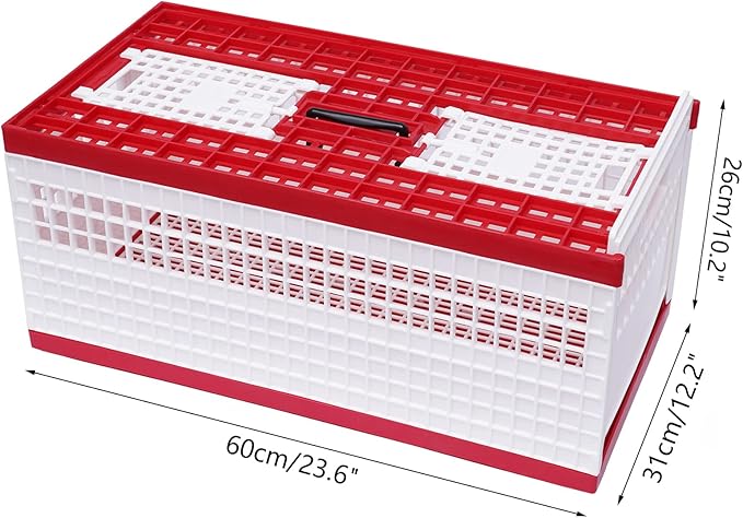 Plastic Transportation Pigeon Cage, 23.62x12.2x10.24 inches Large Space Foldable Pigeon Cage, Racing Pigeon Carrier Box with Handle, Portable Bird Travel Nest Box for Courtyard, Balcony, Lawn