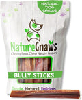 Nature Gnaws Extra Large Bully Sticks for Dogs 5-6" (6 Count) - Thick Long Lasting for Aggressive Chewers and Heavy Chewers - Natural Beef Dog Chew Bones