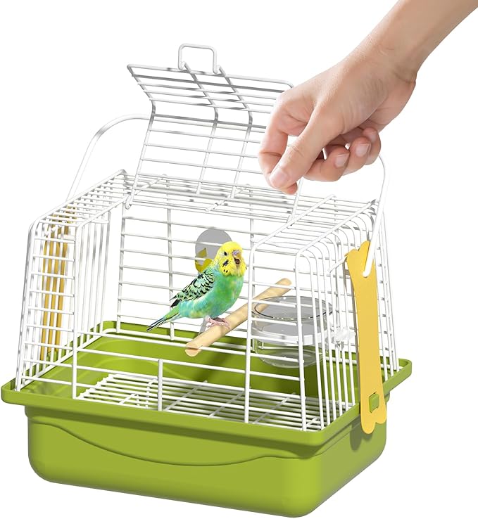 Small Bird cage,Travel Cage for Birds and Small Animals, Parakeet cage,Bird Carrier Travel cage,Bird Travel cage, jaulas para pájaros,Green,(Size:S,M,L) (L)