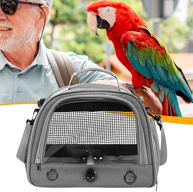Bird Carrier Bag - Portable Parrot Travel Bag, Bird Travel Carrier, Zippered Multipurpose | Portable Sparrow Case with Shoulder Strap, Parrot Transport Cage for Walking, Sunbathing
