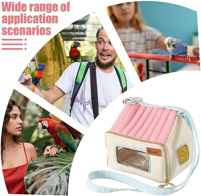 Genérico Portable Bird Carrier with Stainless Tray | Warm and Breathable Pet Travel Cage for Birds, Pigeons and Small Animals, Ideal for Home, Office, Travel