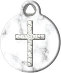 Dog Tag Art Religious Custom Pet ID Tag for Dogs and Cats, Personalized Dog Tag with Customized Identification Information (Cross Christian, Large (1.25" Diameter))