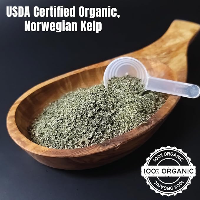 Dogzymes Organic Norwegian Kelp for Pets, a Valuable Nutrition Source Rich in Iodine to Support Gland Function, Especially The Thyroid (12 Ounce)