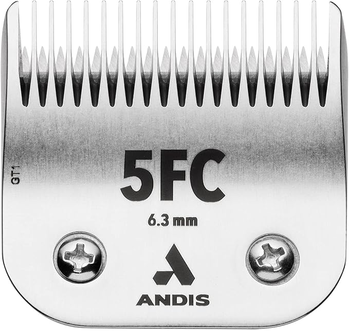 Andis 72635 CeramicEdge Carbon-Infused Steel Pet Clipper Blade, Size-5FC, 1/4-Inch Cut Length, Stainless Steel