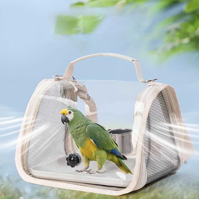 Bird Backpack Carrier | Bird Transport Backpack with Perch | Outdoor Cockatiel Bag,for Parrot Parakeet Cockatiel Conure Cockatoo Outdoor Travel Camping Road Trip Vacation