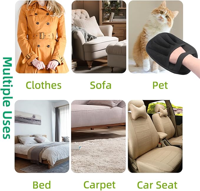 Cat Dog Pet Electrostatic Hair Removal Gloves,Upgraded in 2025,Hair Brush,Washable,Reusable,For Clothes, Sofa,Carpet,Car Seat