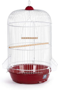 Prevue Pet Products Classic Round Bird Cage - Ideal for Finches, Canaries, Parakeets, and Other Small Birds, Indoor Traditional Style Birdcage with Circular Hook for Hanging - Red