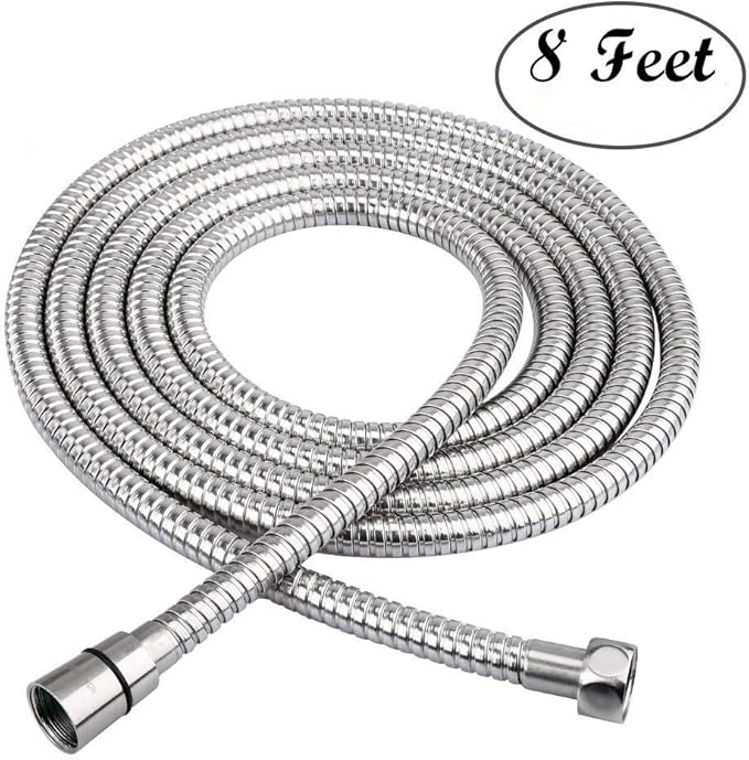Dog Shower Attachment Kit with Handheld Sprayer – 8FT Flexible Stainless Steel Hose + Shower Arm Diverter – High Pressure Pet Bath Wand for Medium & Large Dogs, Long Thick Coat, Indoor All-Year Use