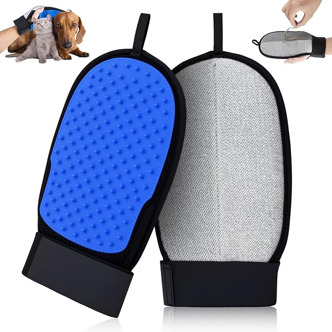 Pet Hair Removal Glove for Dog & Cat, Reusable Magic Pet Hair Brush, Pet Grooming Gloves, Electrostatic Pet Hair Remover Tool for Sofas, Carpets, Furniture, Car Seats and Clothing