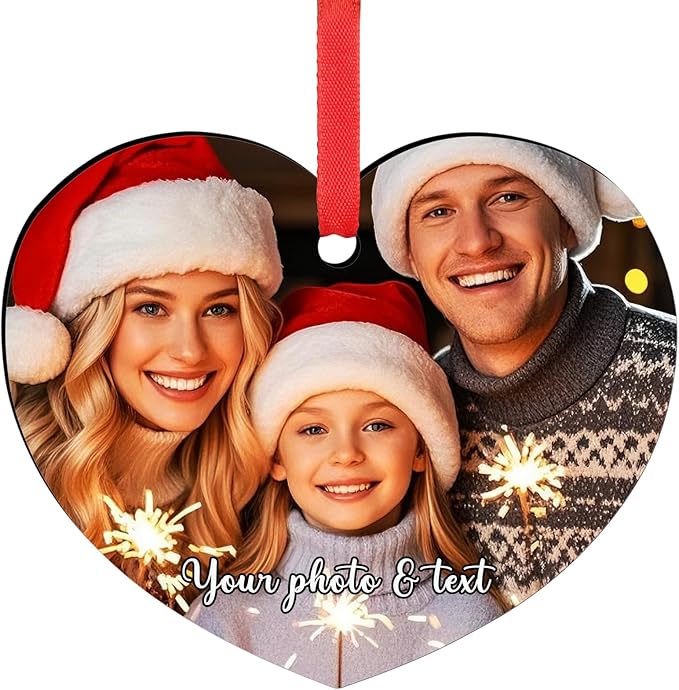 Personalized Christmas Ornaments 2026 - Custom Photo Ornament Customized Xmas Wood Ornament Gift for Christmas Tree Decoration