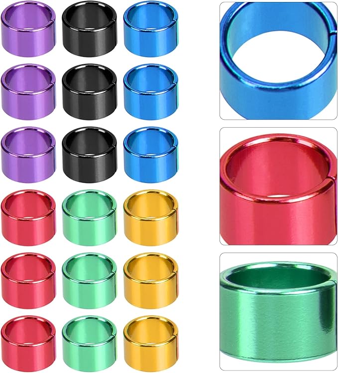 YARNOW 18Pcs Aluminum Pigeon Rings - Colorful Bird Identification Bands for Pigeon Foot Tagging and Leg Marking Reusable Lightweight Bird Bands for Doves Quail and Poultry