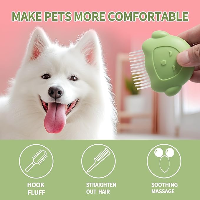 2-piece pet massage hair removal comb, kitten and puppy hair grooming tools. (Blue)