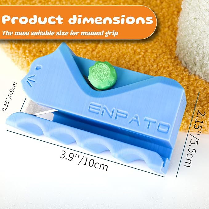 Cardboard Cutter for Cat Scratchers with 10pcs Blade,3D Printed Card Board Cutter Kids DIY Cat Scratchers Cardboard Strip Tool Machine for Cat Lovers (Light Blue)