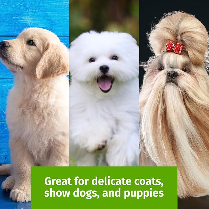 Show Tech Tuffer Than Tangles Slicker Brush for Dog Grooming with Long, Soft Pins, Medium Size, Perfect for Doodle Breeds, Angled Pins for Dematting, Remove Undercoat, Comfort Grip Handle