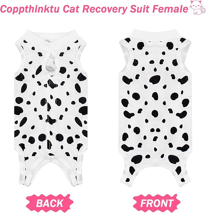 Cat Recovery Suit Female Cats Onesie for Cats, Breathable Cat Surgery Suit for Surgical Abdominal Wounds Skin Diseases, Cute Kitten Spay Recovery Suit E-Collar Alternative Anti Licking