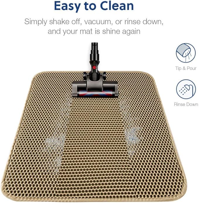 WePet Cat Litter Mat, Kitty Litter Trapping Mat, Honeycomb Double Layer Mats, No Phthalate, Urine Waterproof, Easy Clean, Scatter Control, Catcher Litter Tray Box Rug Carpet