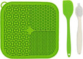 Dog Lick Mat, Slow Feeder Licking Mat for Dogs and Cats with Suction Cups, Non-Slip Lick Pad for Feeding and Training (Green)
