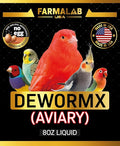 Farmalab Natural Dewormer No Withdraw Hens, Ducks, Roosters, Turkeys, Goose, Parakeets, Cockatiels, Lovebirds, Finches, Quakers, Pigeons, Palomas, Buchones, All Baby Chicks (8oz, Caged Birds Aviary)
