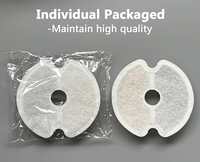 Pet Water Fountain Filter 6 Pack, Yiupea Replacement Cat Filters for 2L-2.5L / 67-84 oz Cat Water Fountain, Cotton Activated Carbon & Resin with Triple Filtration