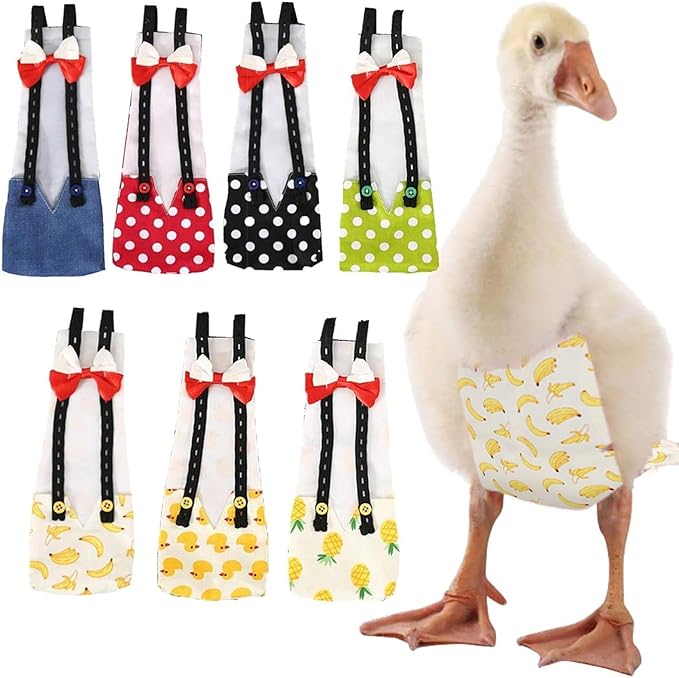 QBLEEV Pet Cole Duck Diapers for Baby Ducks, Chicken Diapers for Real Hens, Fashionable Duckling Nappy Poultry Cloth for Indoor Chick Goose Hen
