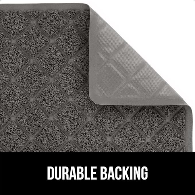 GORILLA GRIP Cat Litter Box Mat, Water Resistant, US Designed Kitty Litter Trapping Mats, Easy to Clean, Scatter Control, Less Mess and Clean Floors, Kitten Supplies for Indoor Cats, 30x20 Dark Gray
