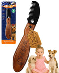 Stripping Knife for Dogs – Gentle Hand Stripping & Carding Knife for Terriers & Double-Coated Breeds, Solid Sapele Hardwood & Black Oxide Stainless Steel,Easy to Clean,Dog Grooming Tool(Right-Handed)