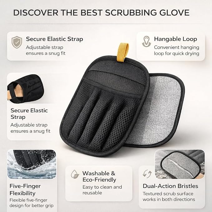 2 PCS Pet Hair Removal Glove for Cats and Dogs - Electrostatic Pet Hair Remover Glove, Reusable Brush Pet Hair Remover for Couch, Carpet, Car Seat & Laundry