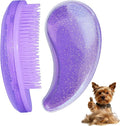 Small Dog Brush- Grooming Tool for Teddy, Yorkies, Maltese, Shih Tzu, Chihuahua - Puppy Hair Brush (Glitter Purple)