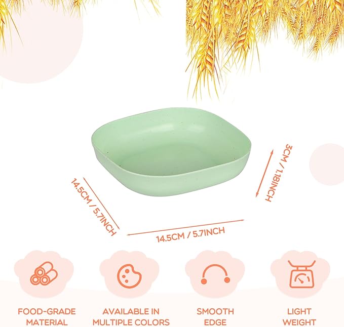 Cat Food Bowl Set, 6 inch Wide Shallow Cat Bowl for Relief Whisker Fatigue,Small Flat Cats Dish, Shallow Pet Feeding Dish or Plate for Kittens and Small Dogs (4Pcs)