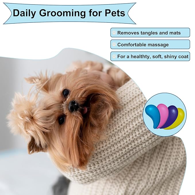 Gentle Grooming Puppy Brush with Gift Box ， Fit for Small Dog ， Yorkie, Shih Tzu, Maltipoo, Maltese and Pomeranian ，Toy Poodle Accessories, Soft Bristle (Gradient Color)
