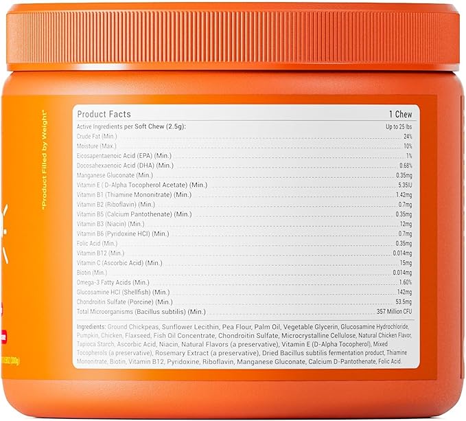 Dog Multivitamin, Chewable Dog Vitamins and Supplements for Hip & Joints, Skin & Coat, Omega 3 Fish Oil for Dogs- Senior & Puppy Multivitamin- Chicken- 120ct,Chicken Flavor