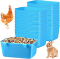 Zhehao 20 Pcs Bird Cage Cups Chicken Feeder Waterer Cups 18 oz Pigeon Feeder Plastic Poultry Wire Cage Hanging Rooster Chicken Water Bowl for Pet Bunny Gamefowl Poultry(Blue)