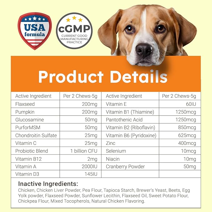ZENO Dog Vitamins and Supplements - 150 Dog Multivitamin Chewable - Immune, Joint Support, Skin, Gut Health + Packed with Omega 3s, Glucosamine & Probiotics - Safe for Puppy - Chicken