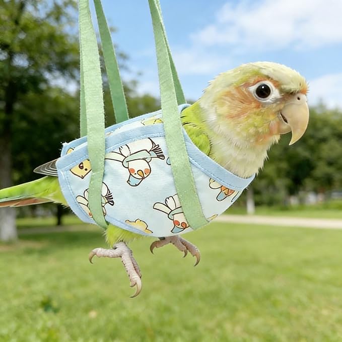 Portable Bird Tote Bags, Small and Medium-Sized Parrot Escape Resistant Tote Bags, Safety Belts, Scratch Resistant Protective Clothing for Daily Outdoor Activities and Nail Trimming (Trumpet)