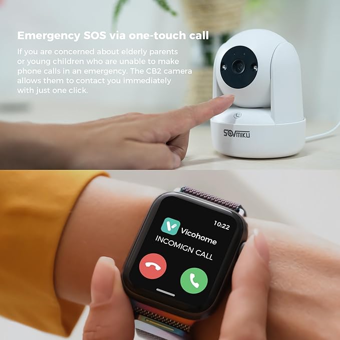 Vicohome CB2 2K Indoor Camera, 5GHz Wi-Fi, Plug-in, AI Tracking, Home Security, Pet/Baby Monitor, 360° View Pan/Tilt, Two Way Audio,Night Vision, Easy to Setup, Audible Alarm, 180 Days Exchange Policy